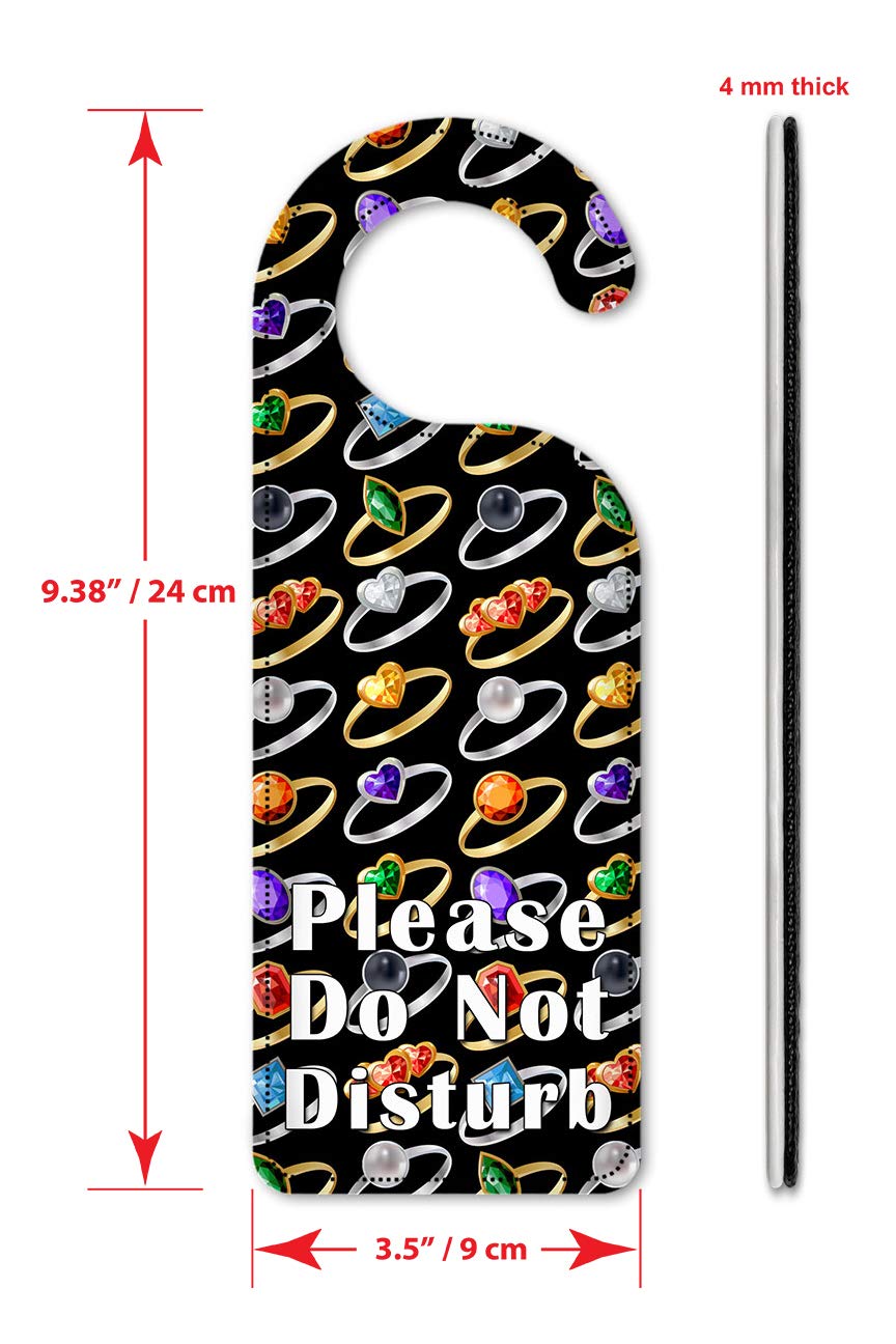 Artistic Do Not Disturb Door Hanger Sign with Rings - Perfect for Hotels, Bedrooms & Privacy (DND Door Knob Decor)