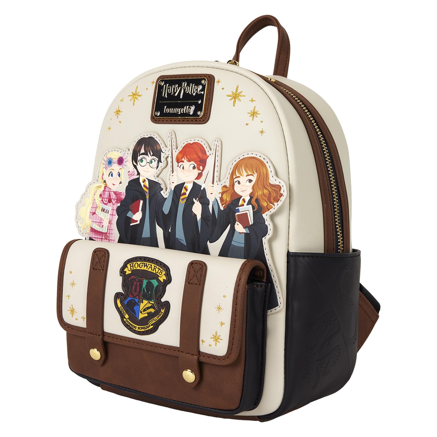 Loungefly Harry Potter Spring Flap Pocket Mini Backpack - Cute Wizarding World Themed Crossbody Bag for Cosplay, Travel & Everyday Use