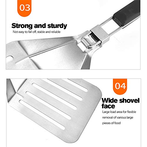 Premium Stainless Steel Pizza Peel with Folding Handle - 16 Inch Pizza Paddle for Baking, Serving & Transferring Homemade Pizza, Bread, Cake & Pie | Durable Cake Lifter & Bread Tray | Space-Saving Design for Easy Kitchen Storage | Perfect for Home Baking, Outdoor BBQ & Restaurant Use