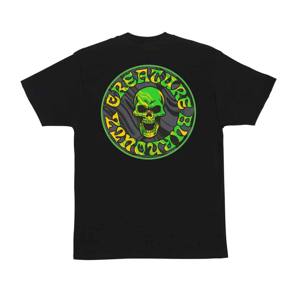 Creature Burnoutz Patch Short Sleeve Tee - Black | Trendy Graphic T-Shirt for Casual Wear & Street Style