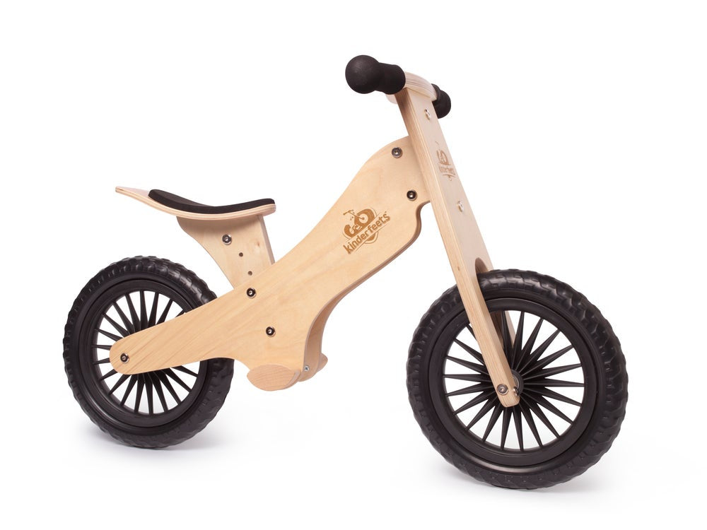 Kinderfeets Natural Wooden Balance Bike for Toddlers - Perfect First Bike for Kids Learning to Ride | Indoor & Outdoor Play