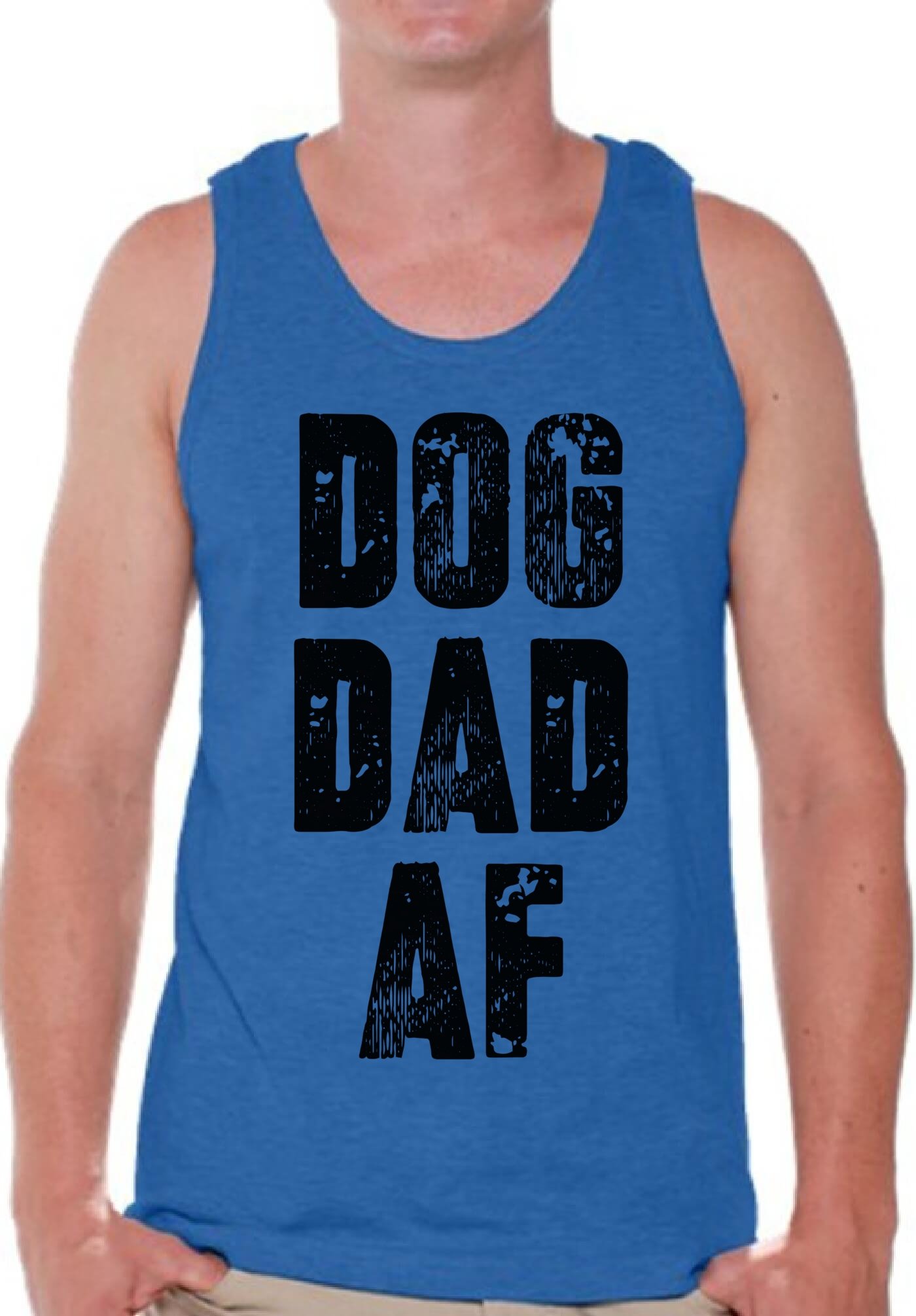 Funny Dog Dad AF Tank Top for Men - Cool Graphic Tee Gift for Dog Lovers | Perfect for Father's Day, Birthday & Casual Summer Wear