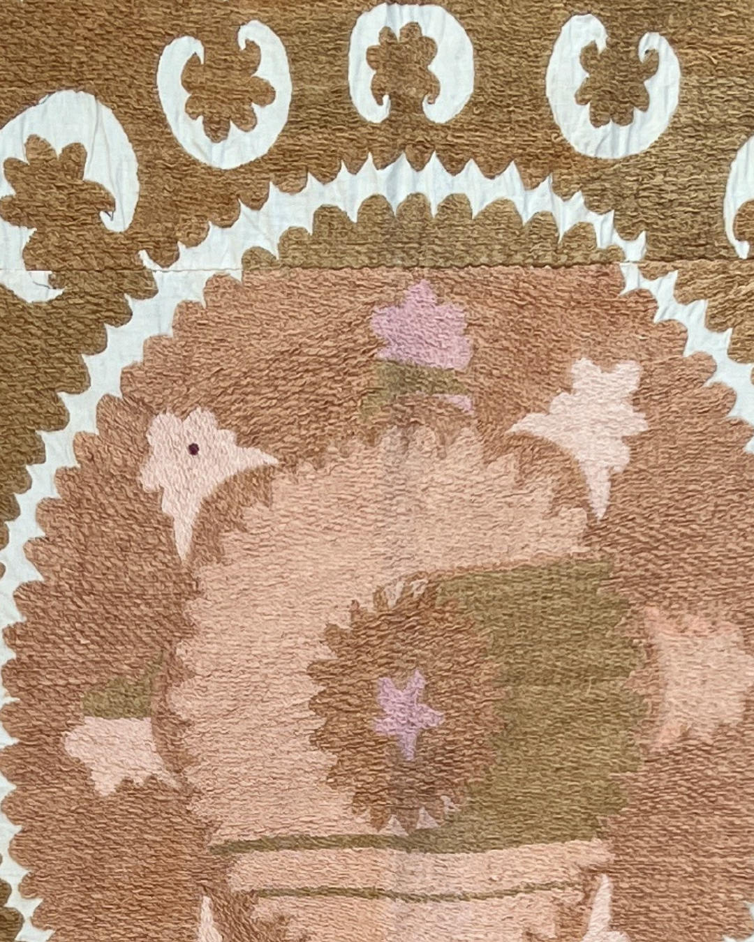 Medium Suzani 052 - Handmade Cotton Suzani Pillow Cover - Boho Home Decor for Living Room, Bedroom & Sofa