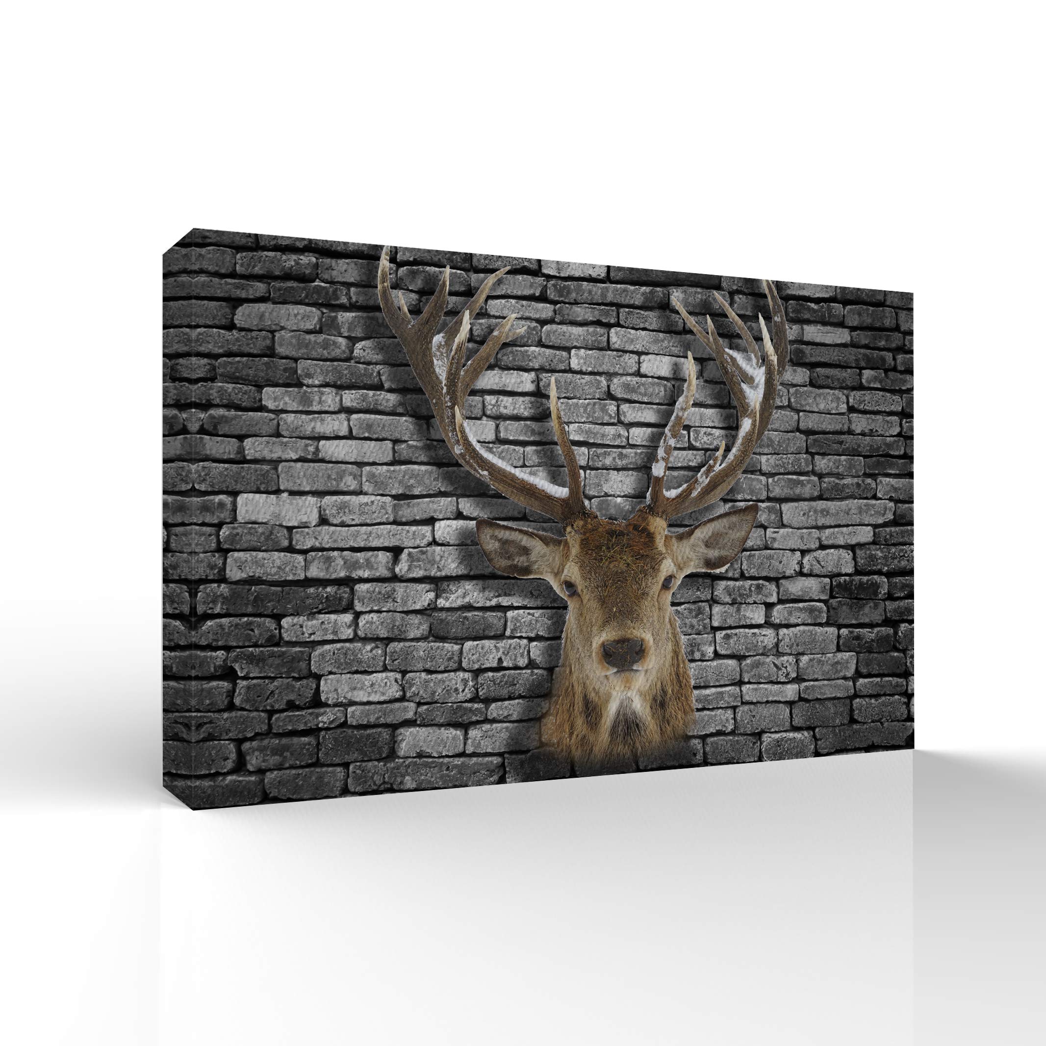 Wall26 Canvas Wall Art - Deer Animal Horn Giclee Painting for Bedroom, Living Room, House Decoration, Home Art - 12x18 inches - Perfect for Rustic, Modern, and Nature-Inspired Interiors