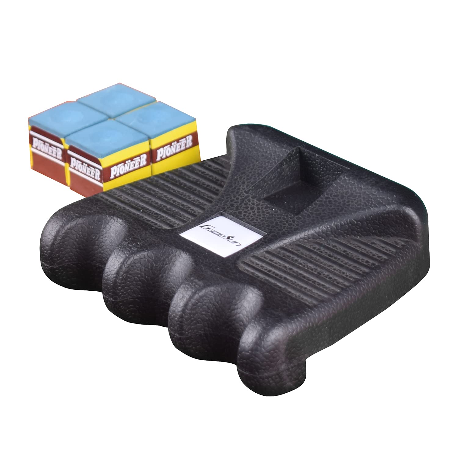 3 Hole Weighted Pool Cue Holder with 4 Chalk Pieces - Billiard Accessory for Home Game Rooms & Bars - Perfect for Organizing Cue Sticks & Accessories