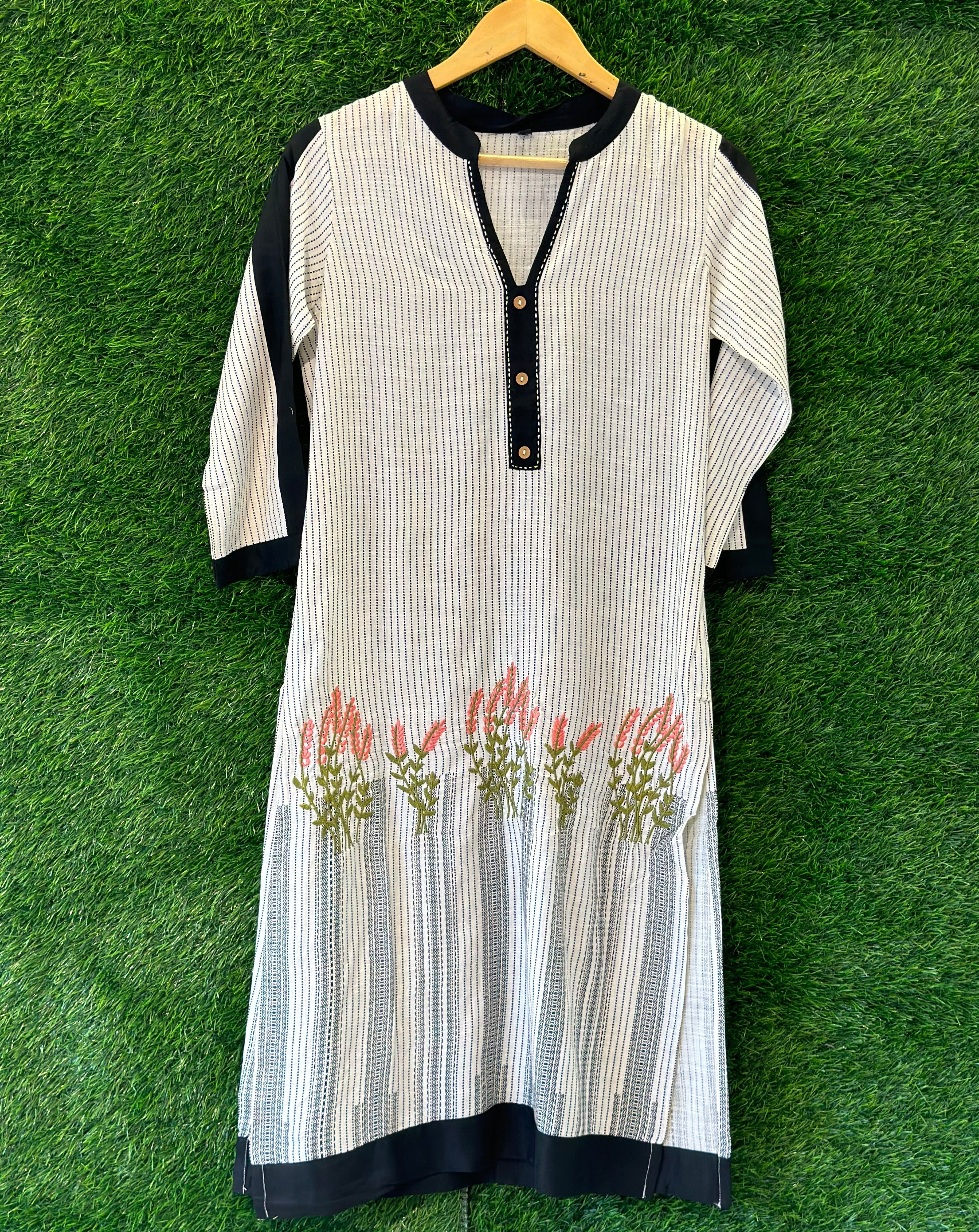Siliguri Style Kurta for Women - Traditional Indian Cotton Kurti with Embroidery - Perfect for Festivals, Weddings & Casual Wear