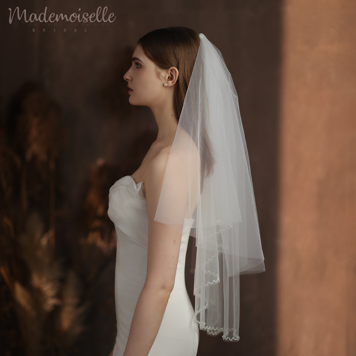 Elise Veil - Elegant Bridal Wedding Veil for Bride, Perfect for Church Ceremony & Outdoor Wedding Photography