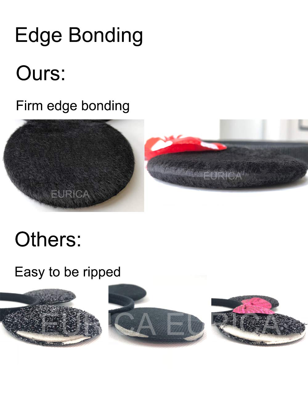 EUICAE Mouse Ears Headband - 12 Pack Costume Accessories for Adults & Kids (Black, Red, Pink) - Perfect for Disney Theme Parks, Birthday Parties, Cosplay & Halloween Celebrations