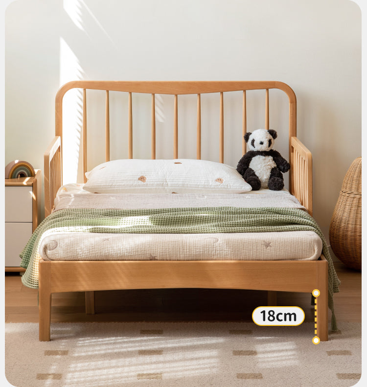Solid Wood Whispering Telescopic Bed - Beech & Oak - Expandable Bed Frame for Small Spaces, Guest Rooms & Kids' Bedrooms