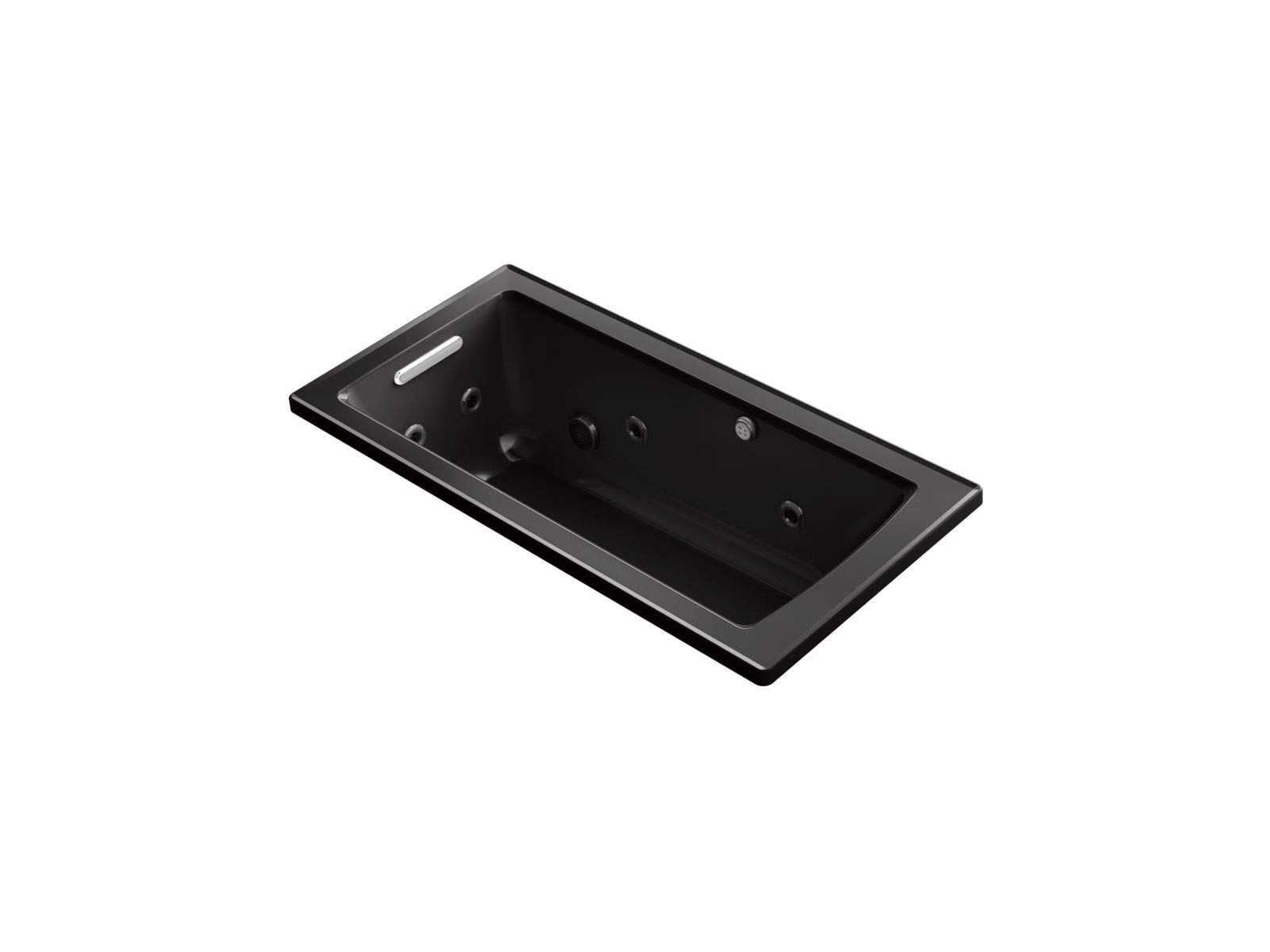 Kohler K-1947-XHGH-7 Archer Freestanding Bathtub in Matte Black - Modern Soaking Tub for Luxury Bathrooms & Spa Retreats