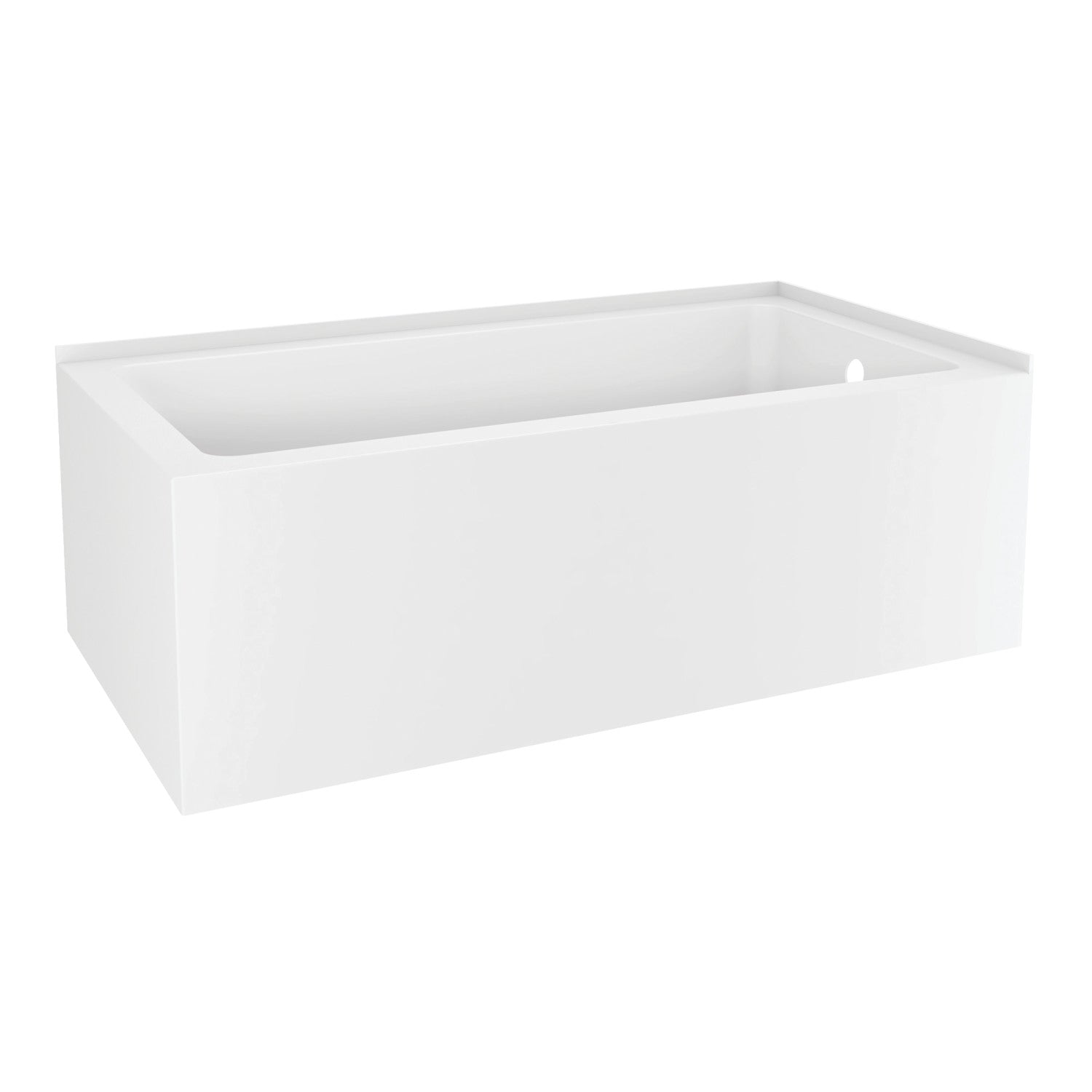 Aqua Eden VTAP6032R21TS 60 Inch Acrylic Rectangular 2 Wall Corner Alcove Bathtub - Right Hand Drain, Glossy White - Perfect for Small Bathrooms & Modern Home Spa Experience