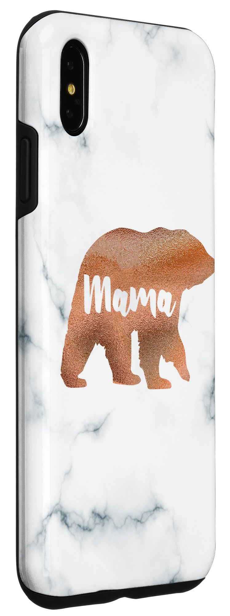 iPhone XS Max Case - Rose Gold Mama Bear Design, Black & White Protective Cover for Women & Girls | Perfect for Daily Use, Travel & Gifting
