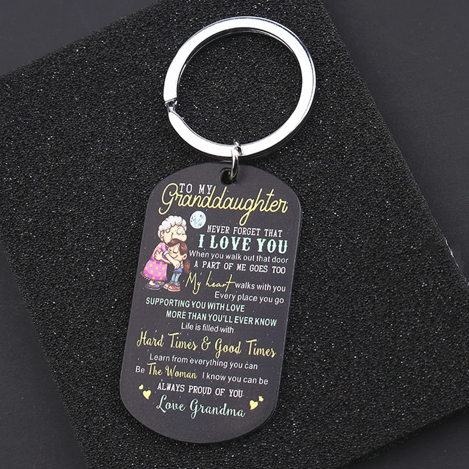 Inspirational Keychain Necklace Jewelry Set - Meaningful Granddaughter Gift for Birthday, Graduation | Thoughtful Present from Grandma - Perfect for Special Occasions & Everyday Wear