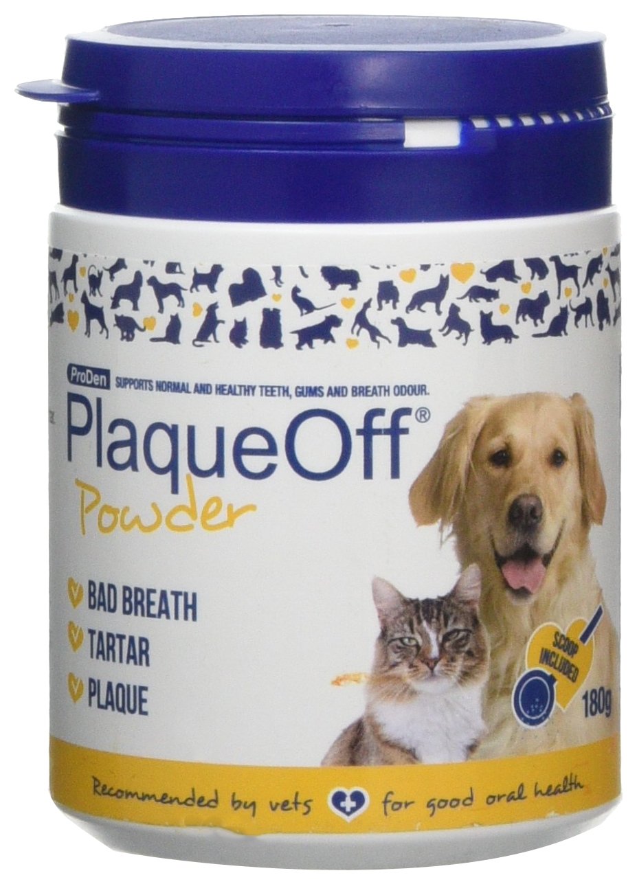 Proden PlaqueOff Dental Care Powder for Dogs & Cats - 180g | Tartar & Plaque Remover | Freshens Breath | Supports Oral Health - Perfect for Daily Pet Dental Hygiene & Grooming Routine