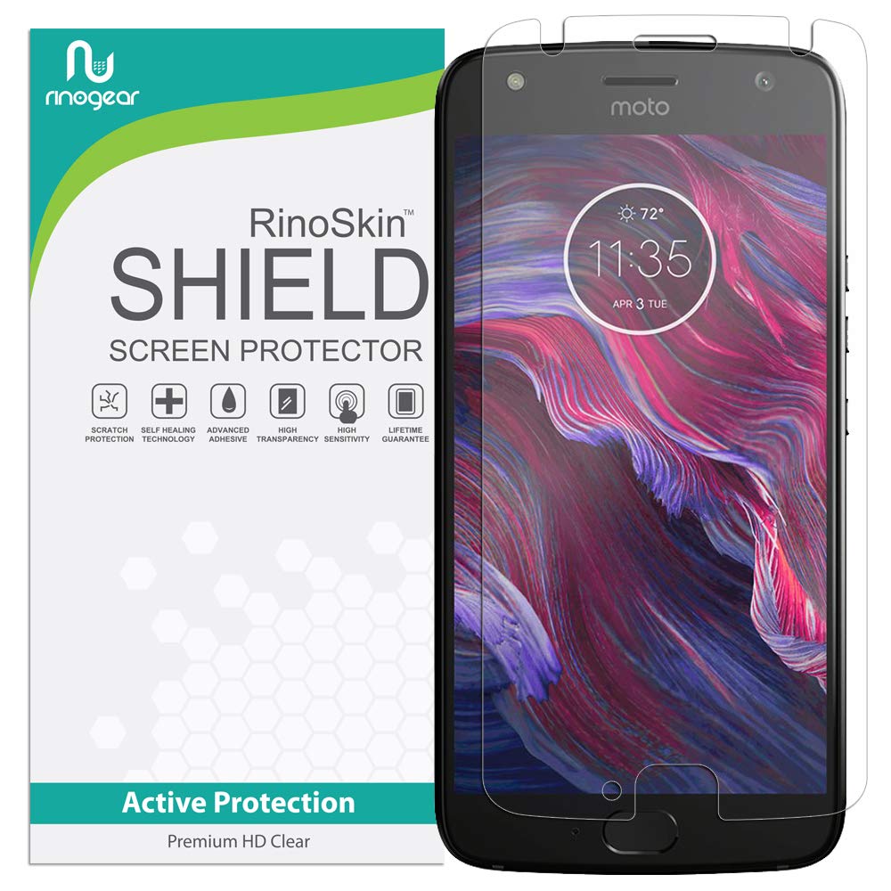 RinoGear Motorola Moto X4 Screen Protector - Case Friendly, Flexible Full Coverage Clear TPU Film - Perfect for Everyday Use, Travel & Outdoor Activities