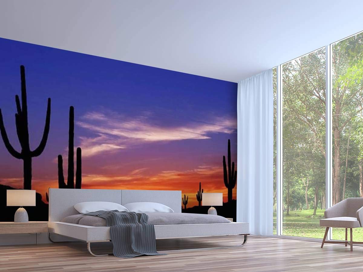 Self-Adhesive Removable Desert Scenery Wall Mural - Southwest America Landscape Peel & Stick Wallpaper for Living Room, Bedroom & Home Decor | Easy DIY Wall Decal & Craft Sticker