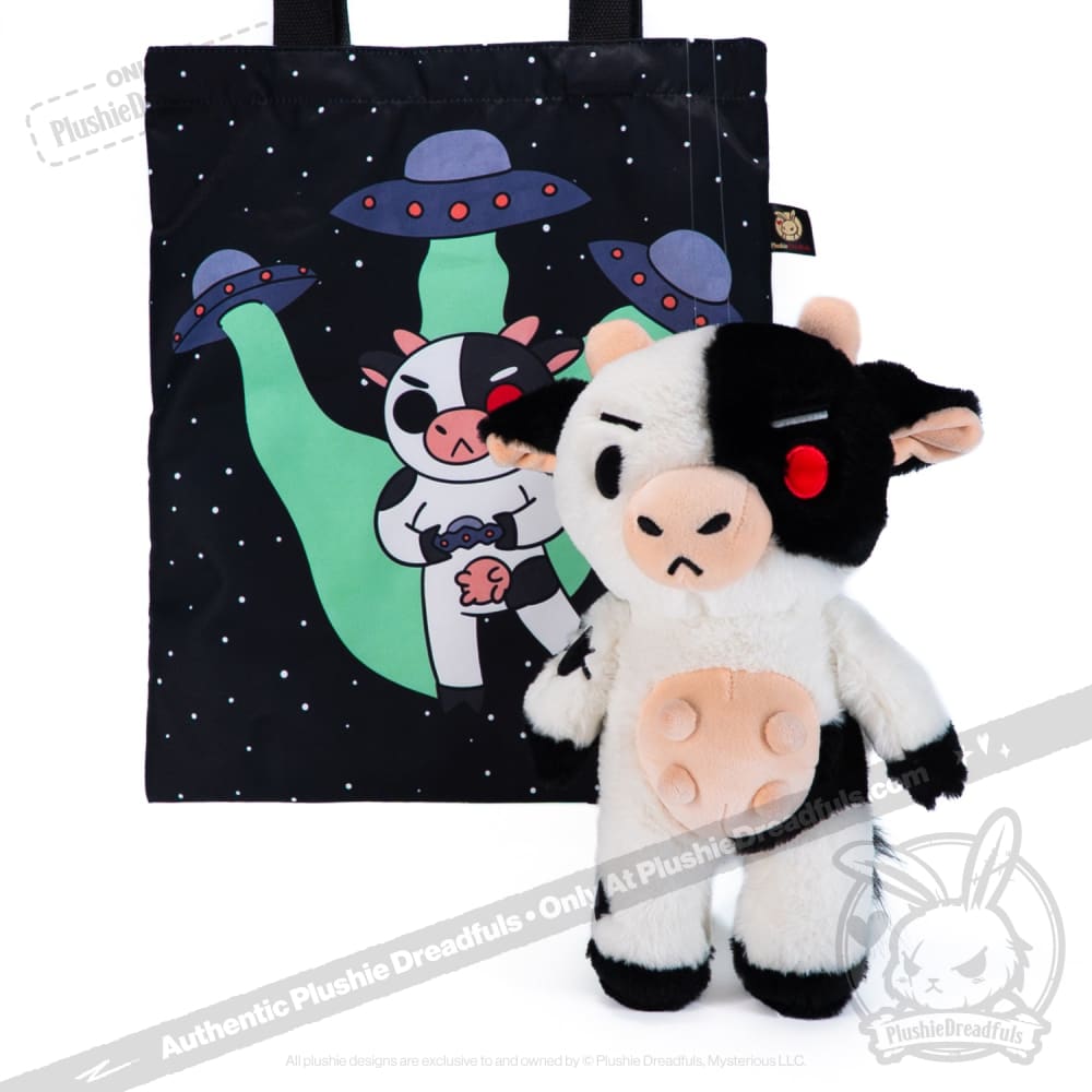 Plushie Dreadfuls Mad Cow Plush Stuffed Animal - Soft Cuddly Toy for Kids, Unique Gift for Horror Fans, Perfect for Halloween Decor & Movie Nights