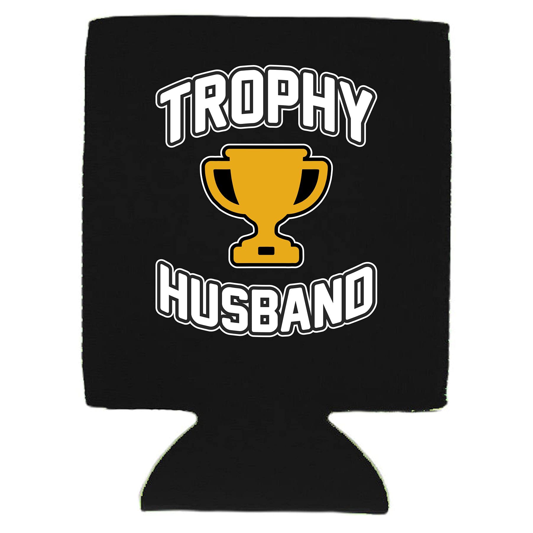 Trophy Husband Collapsible Can Cooler - Insulated Beer Sleeve (1 Pack, Black) - Perfect for BBQs, Tailgating & Outdoor Parties