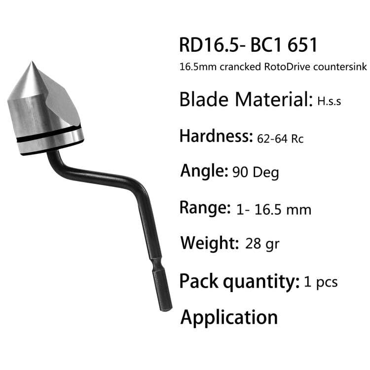 Askwhy RD16.5-BC1651 Deburring Countersink Tool Set - Hand Reamer & Burr Remover for Wood, Plastic, Aluminum, Copper & Steel - Perfect for Metalworking, Woodworking & DIY Projects