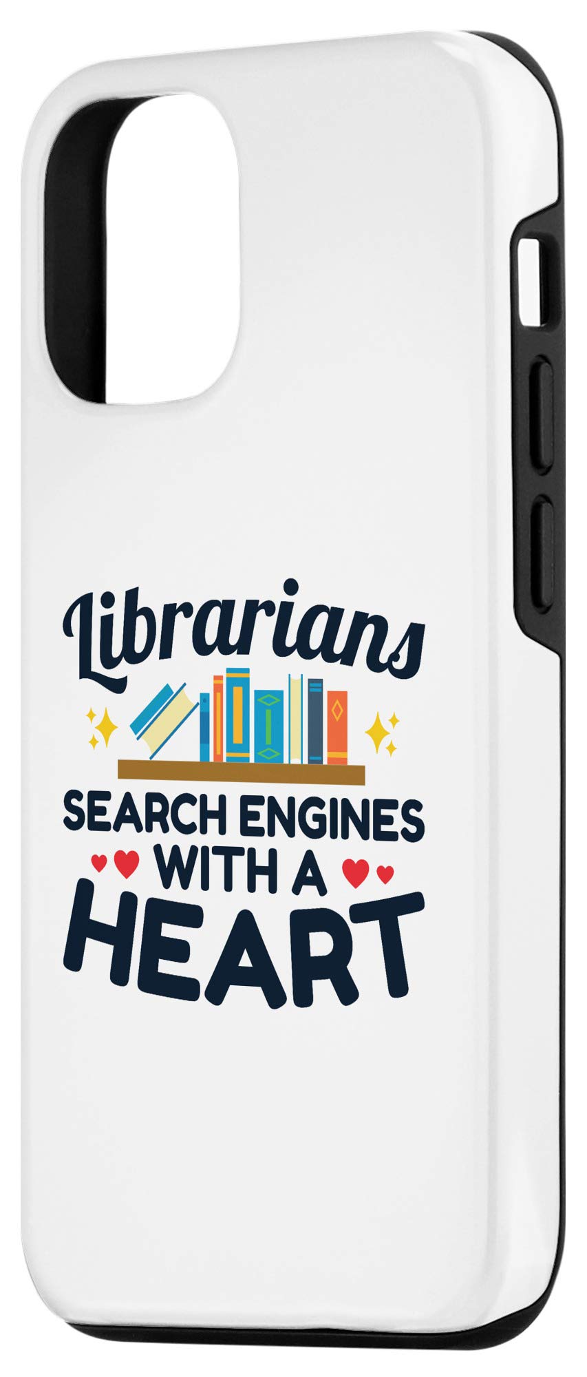 iPhone 12/12 Pro Heart-Shaped Librarian Library Case - Cute Book-Themed Phone Cover for Librarians & Book Lovers - Perfect Gift for Library Workers & Bibliophiles (Use at Libraries, Bookstores & Reading Events)