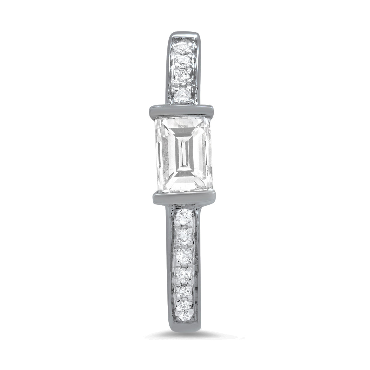 Medium Maasai Hoop Earrings with Baguette White Diamonds & Pavé Setting - 4 Color Options | Perfect for Weddings, Parties & Special Occasions