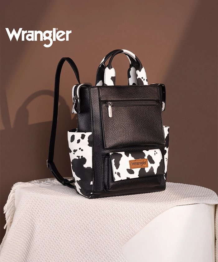 Wrangler Convertible Leather Backpack for Men & Women - Durable Travel Backpack with Adjustable Straps - Perfect for Hiking, Work & School