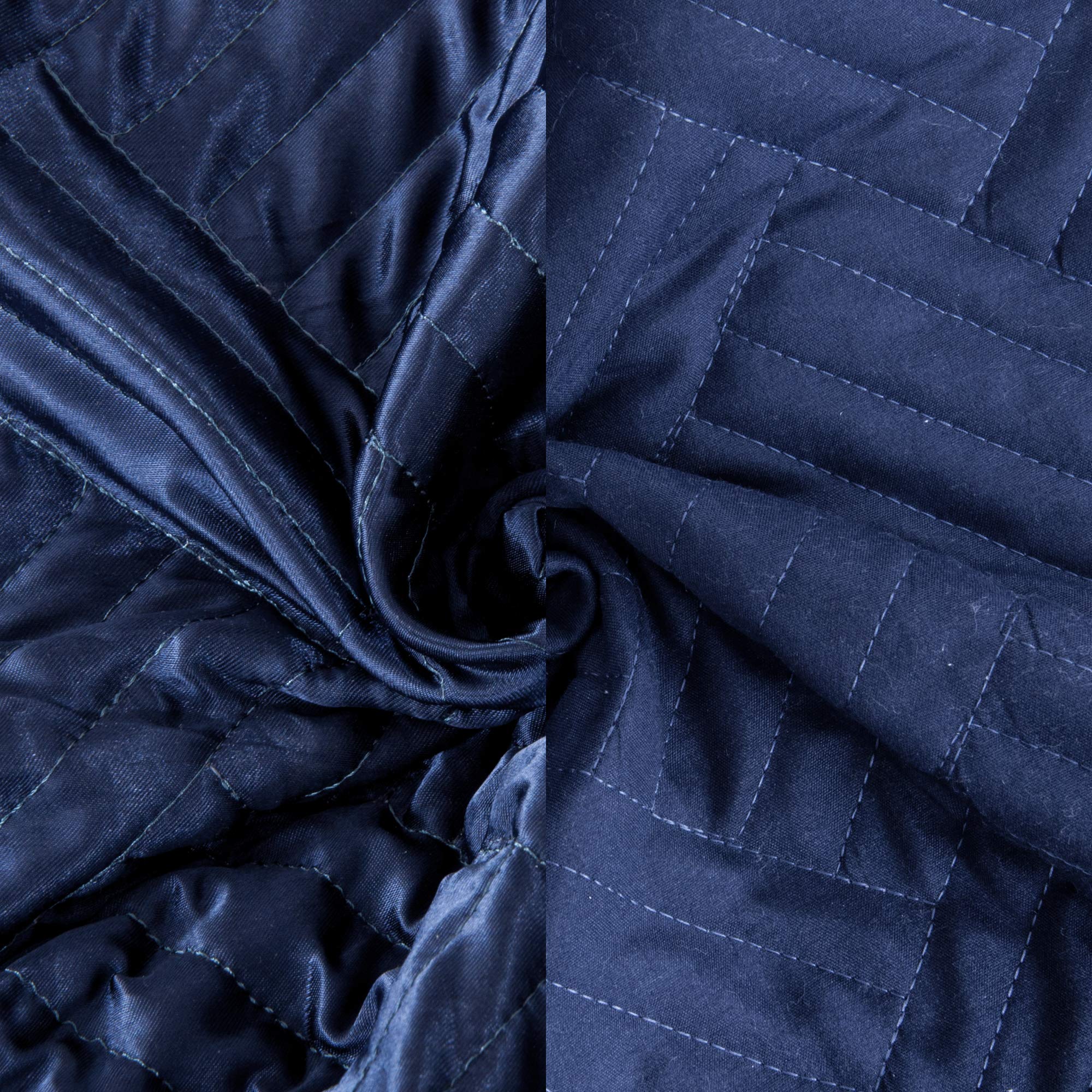 NTBAY Queen Size Silk Satin Quilt Set - Luxury Geometric Pattern Bedspread & 2 Pillow Shams | All-Season Comfort in Navy Blue | Perfect for Master Bedroom, Guest Room & Hotel Decor
