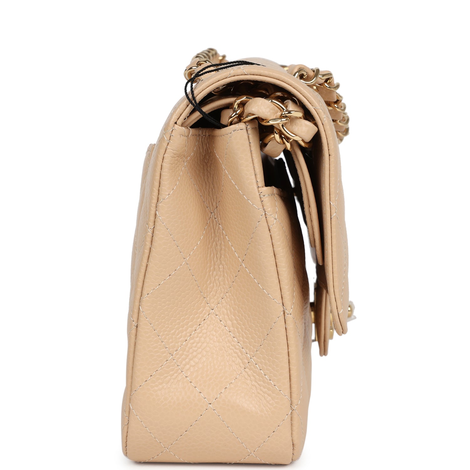 Chanel Medium Classic Double Flap Bag in Beige Caviar Leather with Gold Hardware - Luxury Handbag for Women, Perfect for Work, Evening Events & Special Occasions