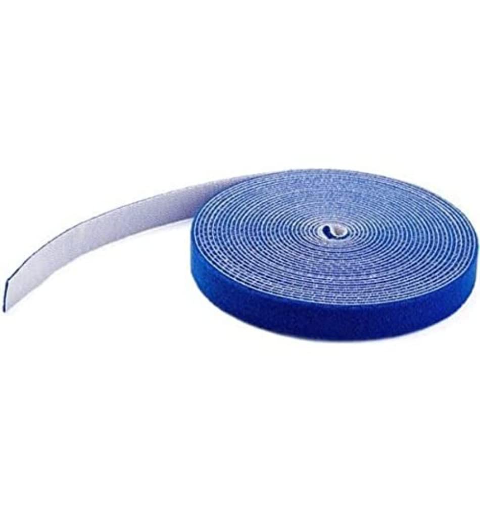 StarTech.com 25ft Hook and Loop Cable Ties Roll - Reusable, Cut-to-Size Cable Management Straps - Industrial Wire Fastener Tape for Organizing Wires & Cables (Blue) - Perfect for Home, Office, and Workshop Cable Organization