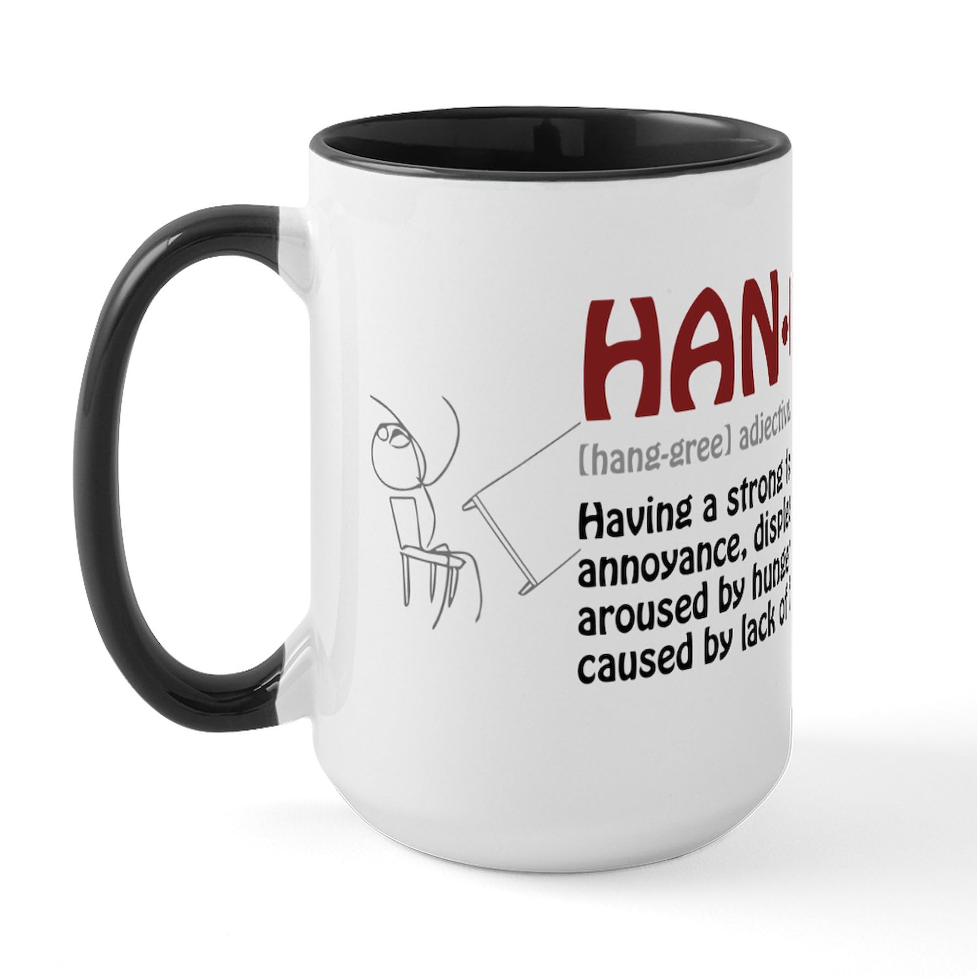 Hangry 15 oz (444 ml) Ceramic Coffee Mug - Funny Novelty Gift for Coffee Lovers - Perfect for Home, Office, or Gifts
