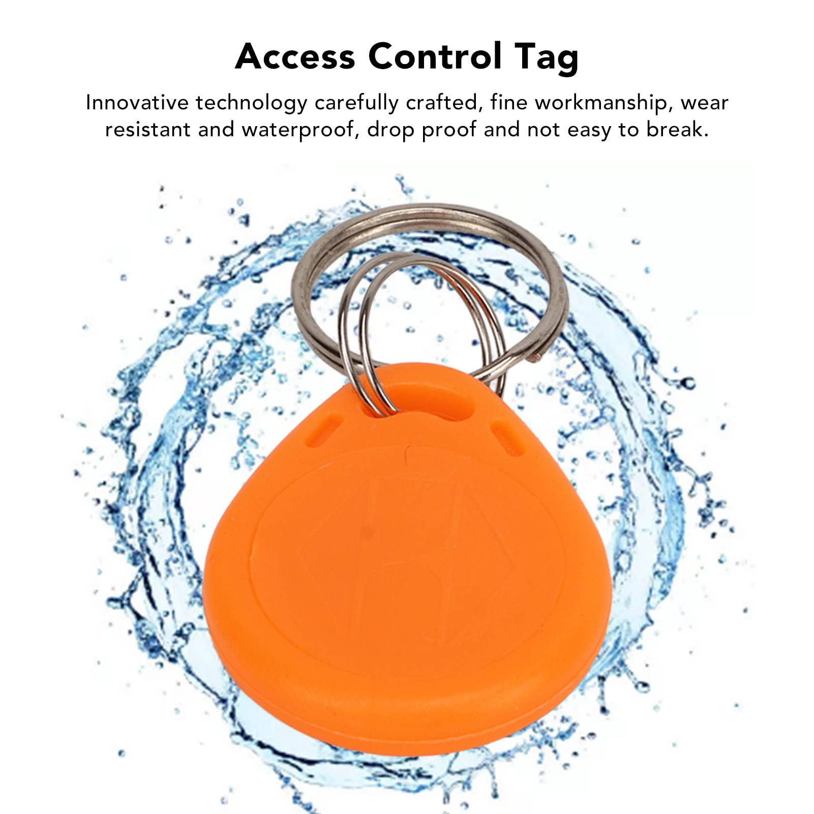100 Pcs 125KHz RFID Key Fobs - Orange Contactless Proximity Keycards for Door Access Control, Smart ID Badges & Security Systems | Ideal for Offices, Hotels, Gyms & Apartment Buildings