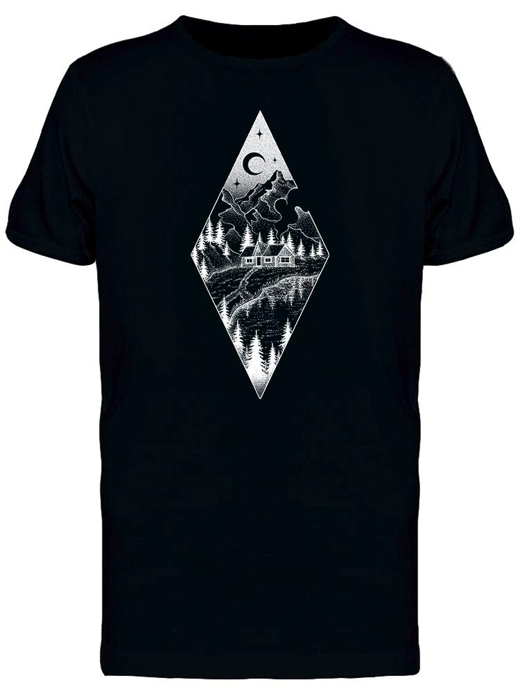 Smartprints Mountains Landscape Moon Graphic T-Shirt for Men - Casual Wear, Outdoor Adventures & Street Style