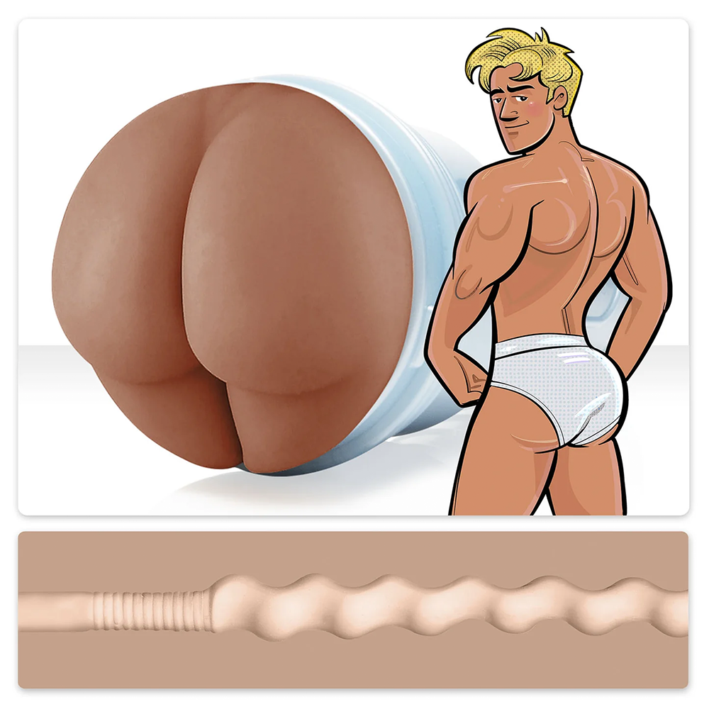 Fleshjack Fantasy Power Bottom Boy Textured Anal Masturbator - Realistic Male Sex Toy for Solo Pleasure & Adult Play