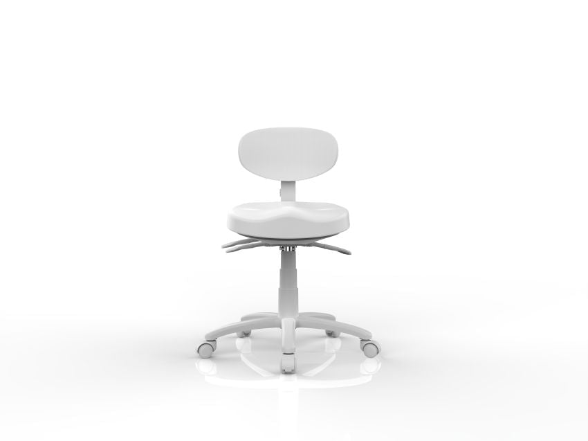 Silverfox ® Rolling Stool with Backrest - Adjustable Height Rolling Chair with Wheels for Salon, Tattoo, Massage & Office Use - Ergonomic Rolling Stool for Professionals (Model 8C01)