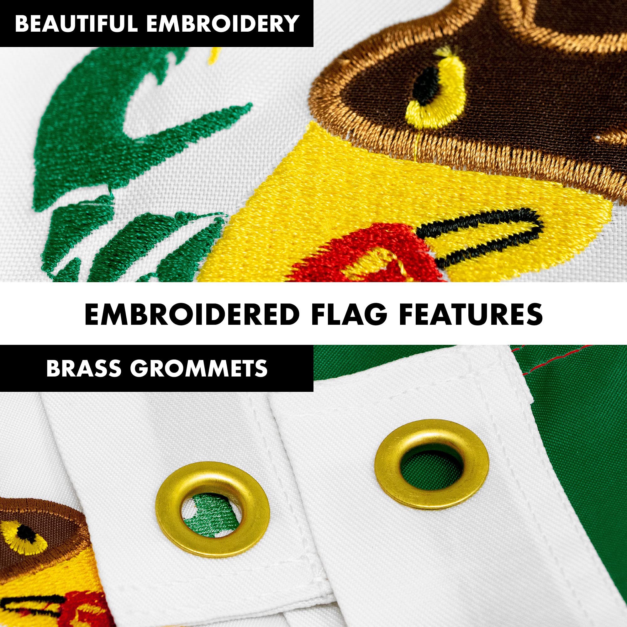 5FT Spinning Flagpole with 2x3FT Mexico Flag - Silver Aluminum Pole, Double Sided Brass Grommets, Embroidered Design | Perfect for Home, Garden, and Patriotic Decorations