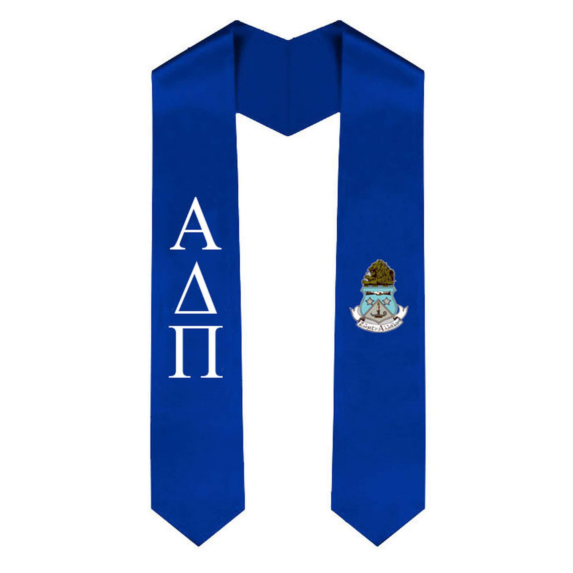 Alpha Delta Pi Greek Letter Graduation Stole with Embroidered Crest - Perfect for Sorority Sisters & Graduation Ceremonies