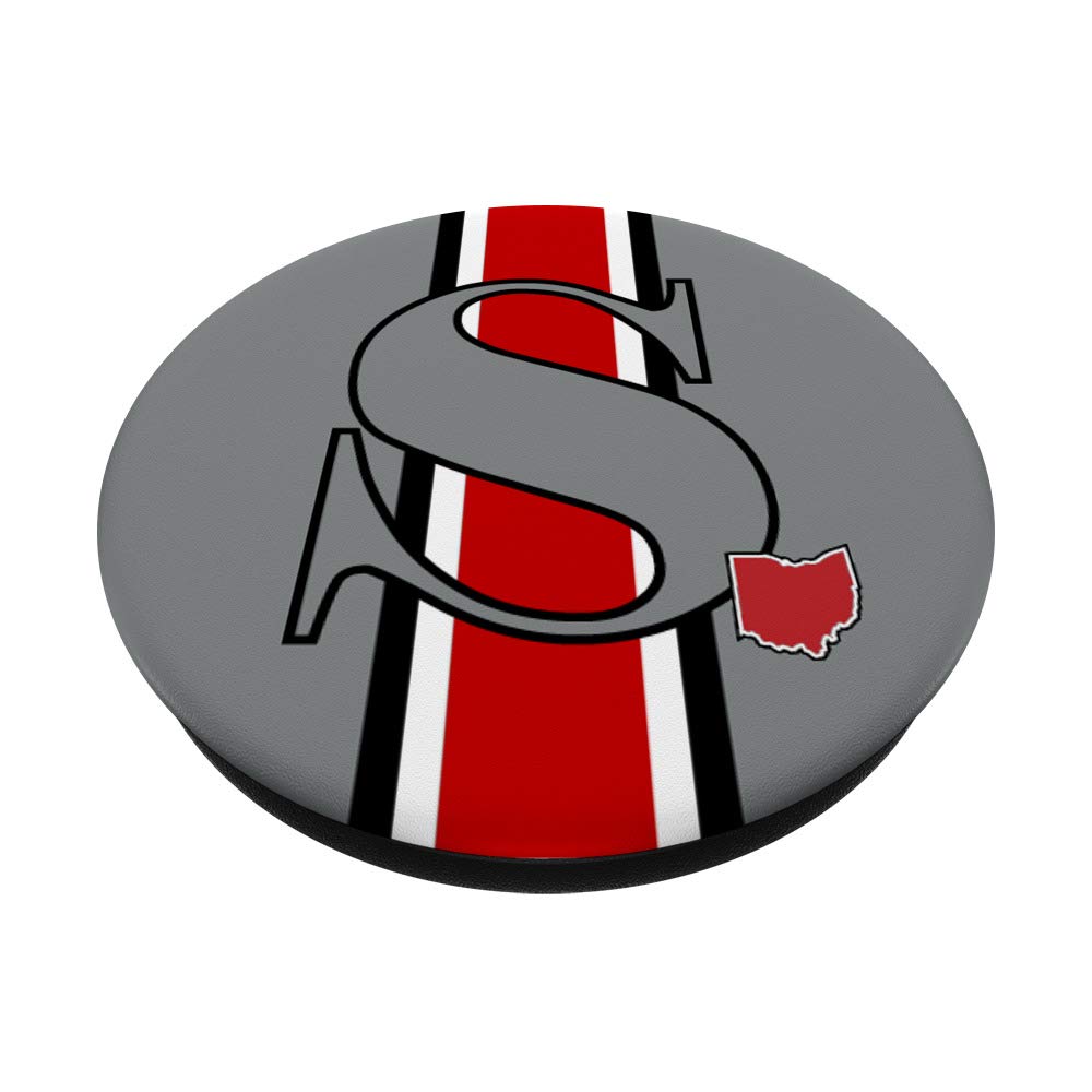 State of Ohio Letter S PopSocket PopGrip: Swappable Phone & Tablet Grip for Secure Hold, Stand, and Custom Style | Perfect for Travel, Work, and Everyday Use