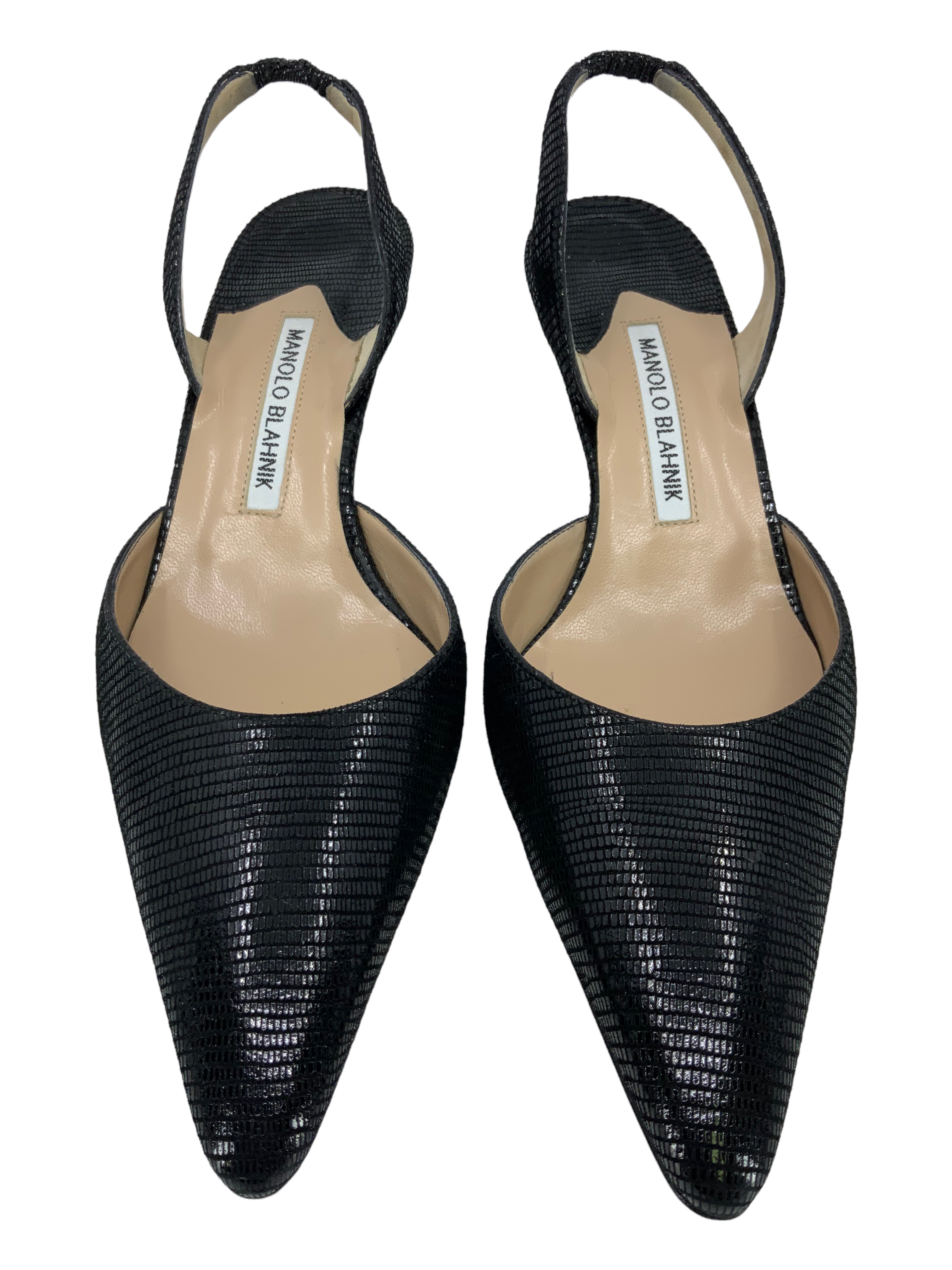 Manolo Blahnik Textured Suede Carolyne Slingback Heels - Women's Size 8 Luxury Designer Shoes for Weddings & Evening Events