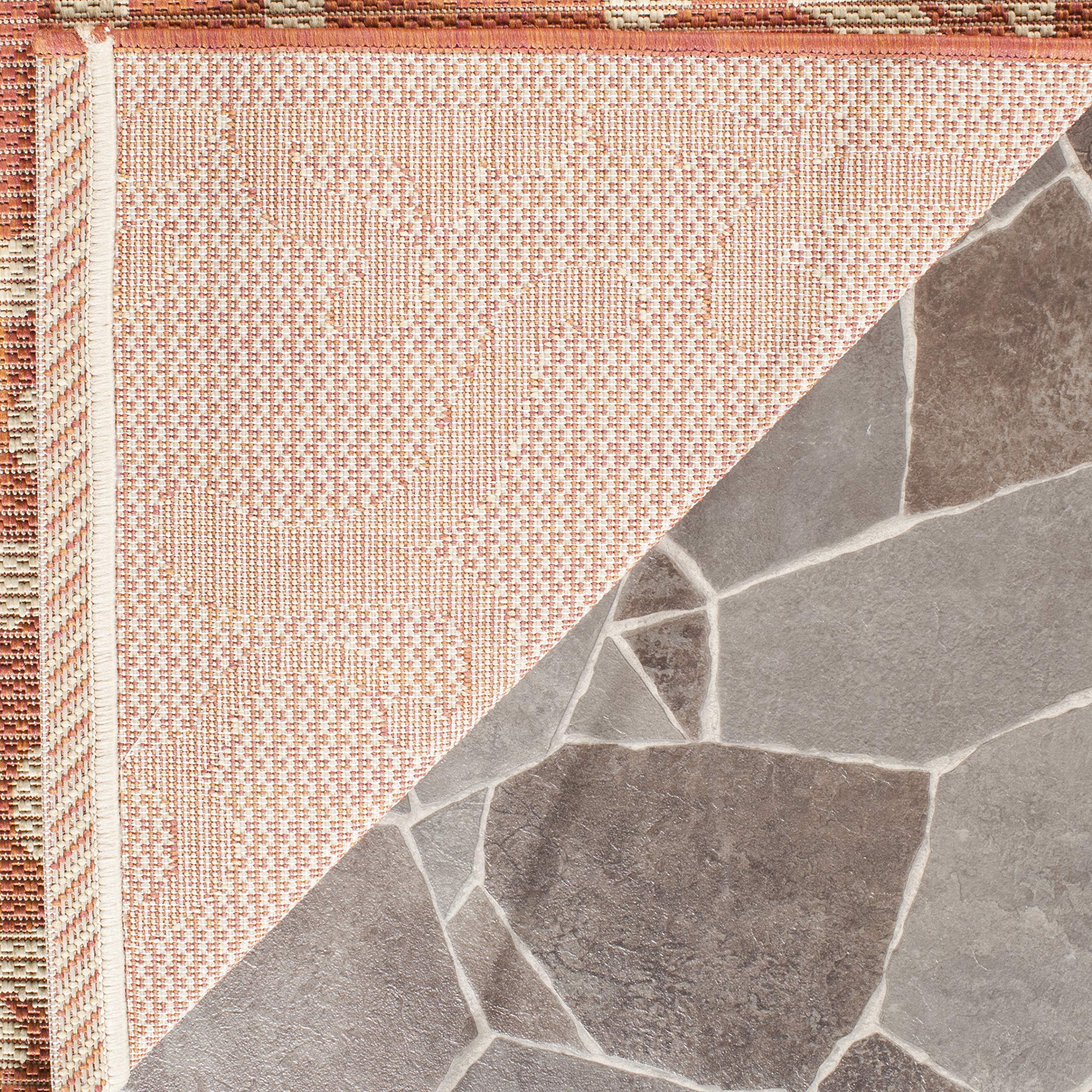 SAFAVIEH Courtyard Collection 9' x 12' Area Rug - Terracotta & Natural Non-Shedding Washable Indoor Outdoor Rug for Living Room, Bedroom, Patio, Backyard, Mudroom (CY2663-3202)