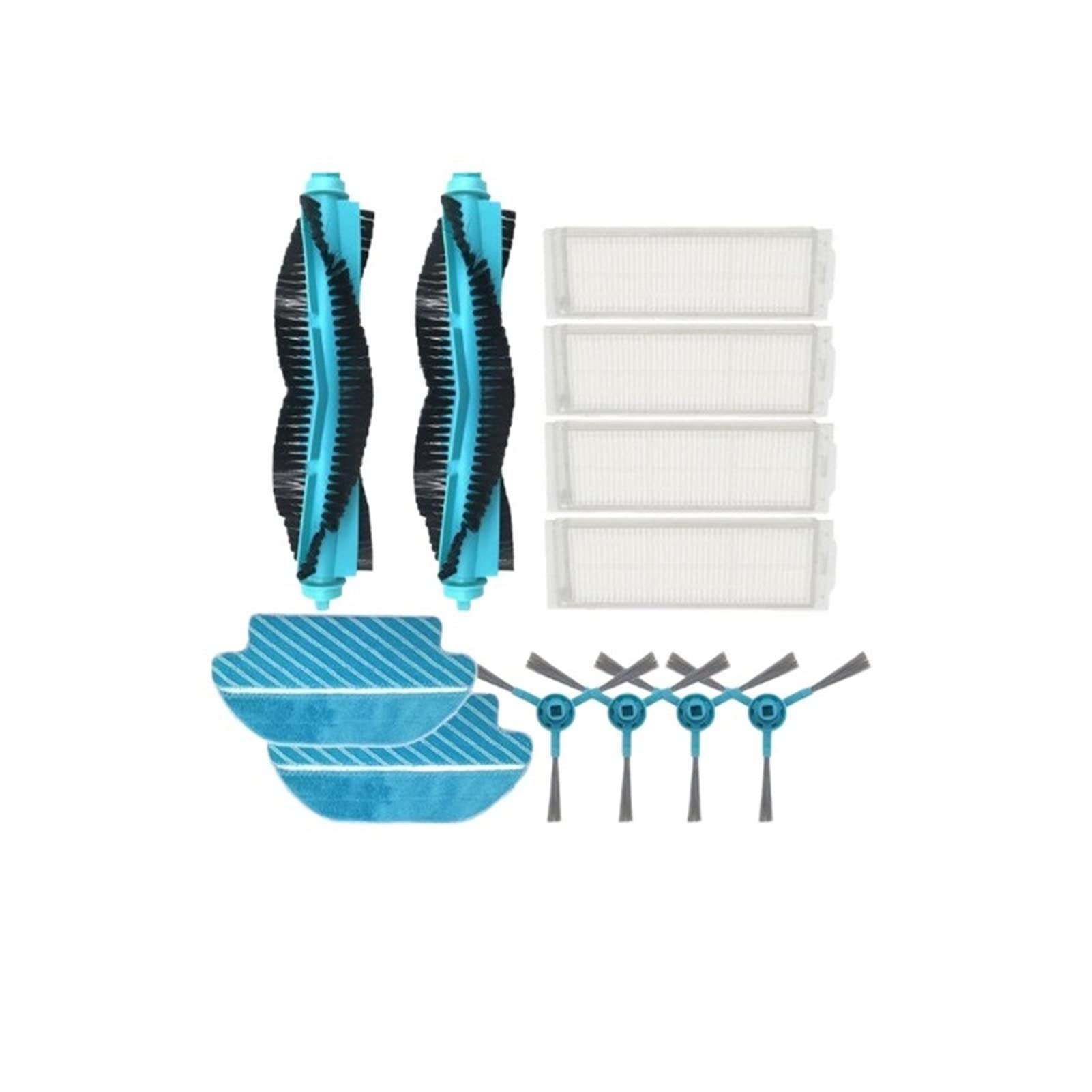 Luaac Robot Vacuum Cleaner Parts - HEPA Filter, Mop Cloths & Brush Replacement Kit Compatible with Conga 3390/3690/3290/3490/3590/4000 Series - Perfect for Home Cleaning & Pet Hair Removal