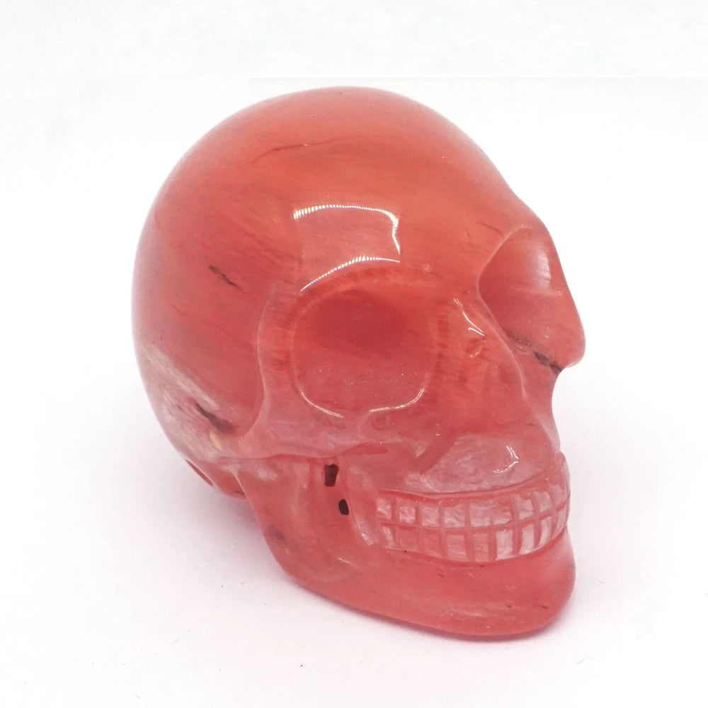2 Pack Skull Statue Figurines - Natural Crystal Stone Chakra Healing Gemstone Sculpture for Home Decor, Halloween Party Decoration & Spiritual Gift (Perfect for Meditation Space, Yoga Room & Gothic Decor)