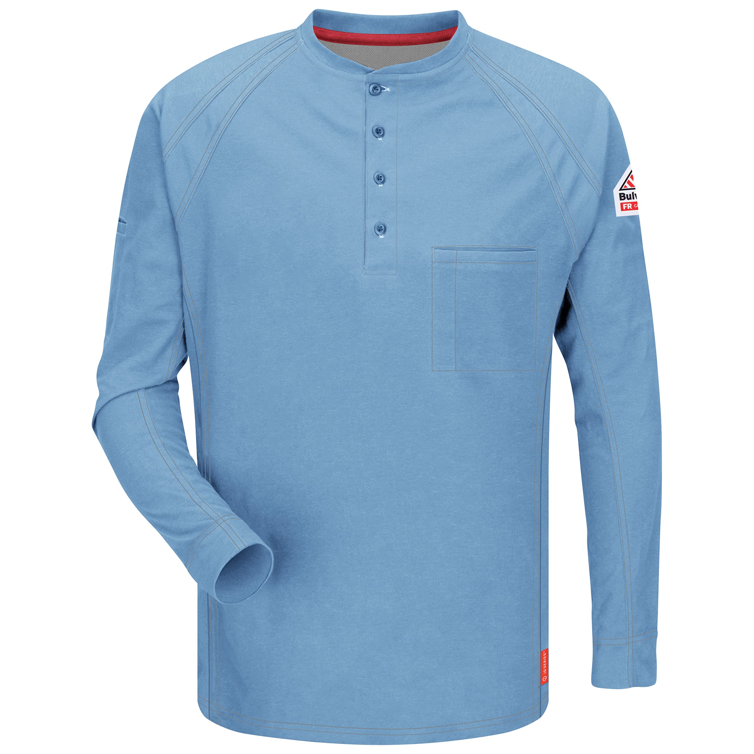Bulwark FR Men's Iq Series Flame Resistant Long Sleeve Comfort Knit Henley Shirt - Workwear for Electricians, Welders & Industrial Safety