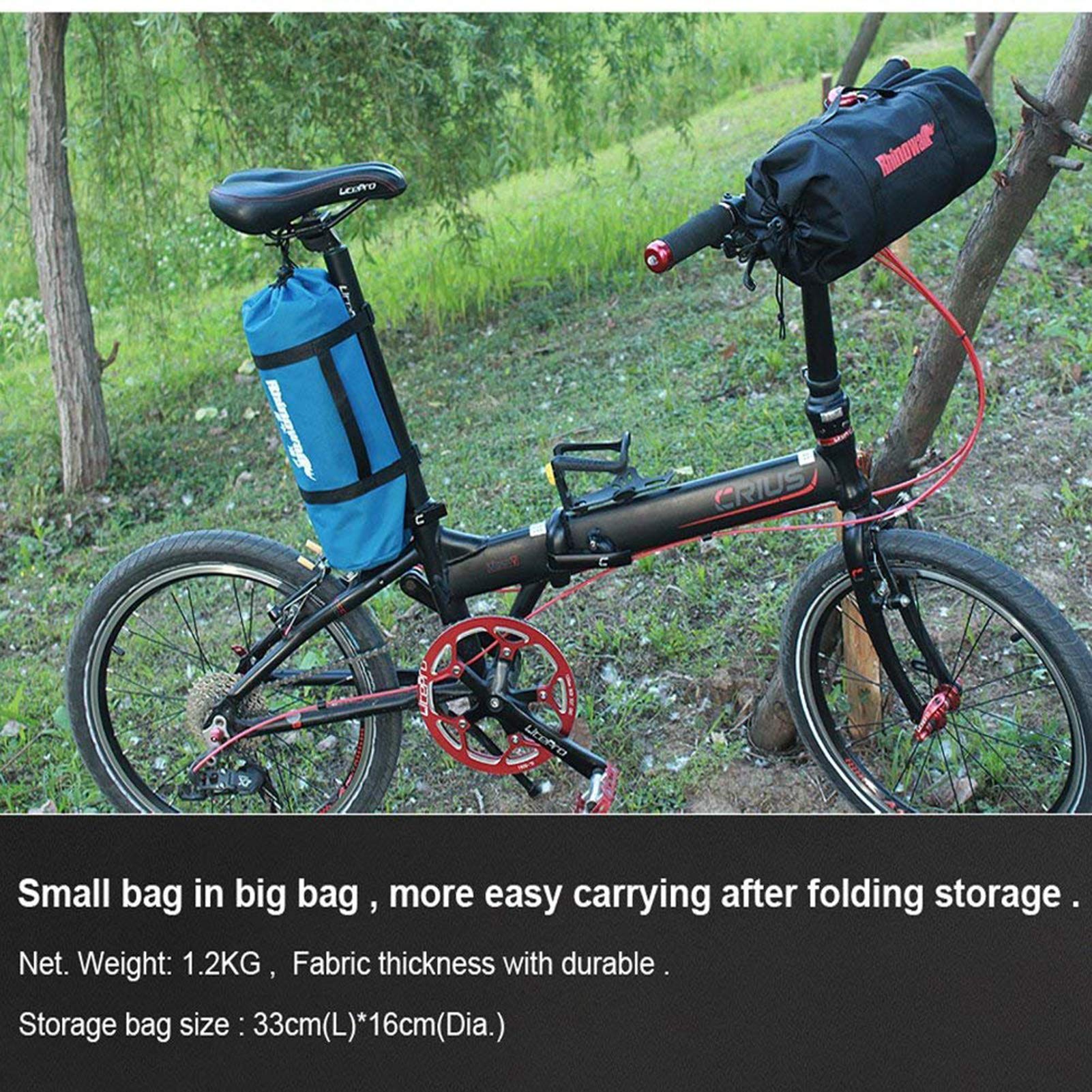 CamGo 20 Inch Folding Bike Bag - Waterproof Bicycle Travel Case for Cars, Trains & Airplanes | Portable Bike Transport Bag for Outdoor Cycling Trips & Commuting