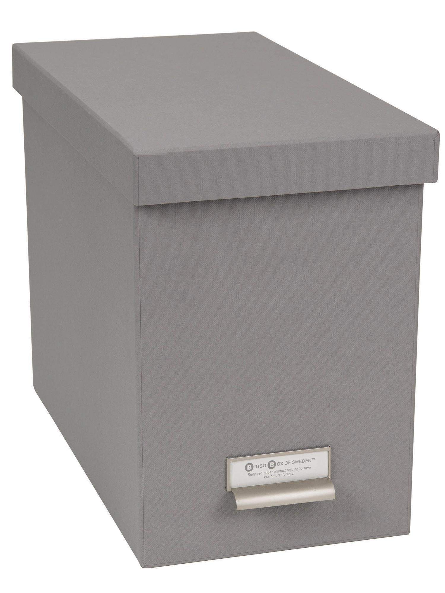Johan File Box - Grey & Multi-Color Storage Organizer for Office, Home, or School Documents