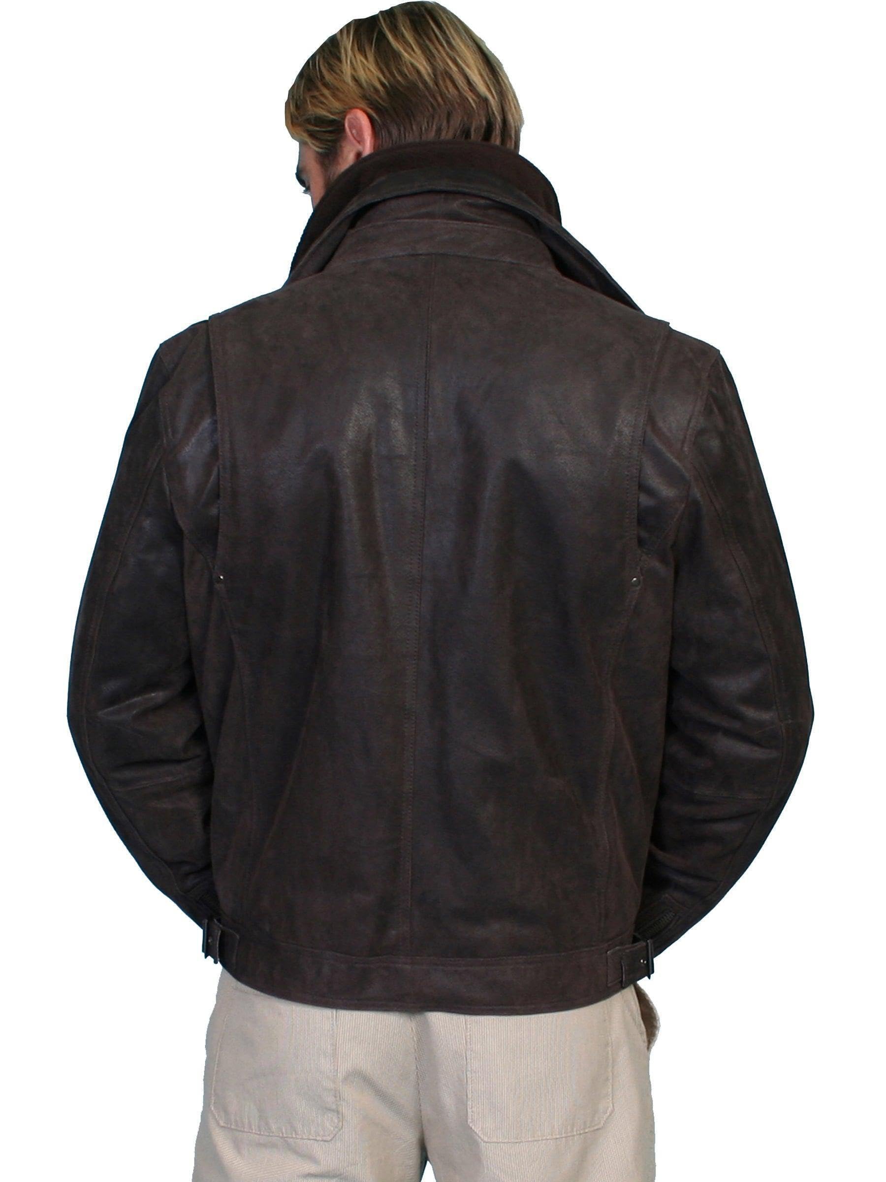 Scully Men's Zip-Out Front & Collar Lambskin Leather Jacket - 400-63 | Stylish Winter Coat for Casual Wear & Outdoor Activities