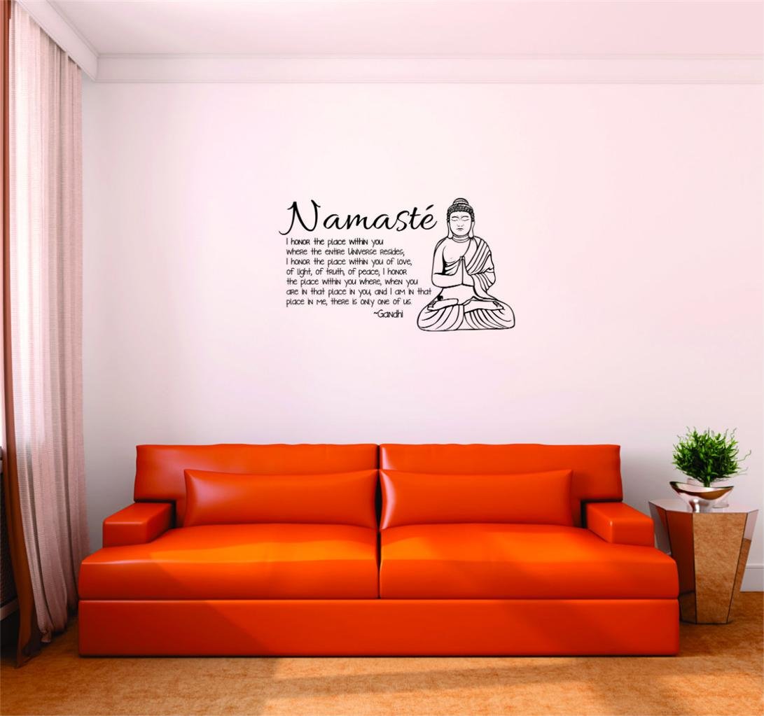 Namaste Home Decor Peel & Stick Wall Decal Sticker - 14x28 Inches Self-Adhesive Art for Yoga Room, Meditation Space & Boho Bedroom Decor