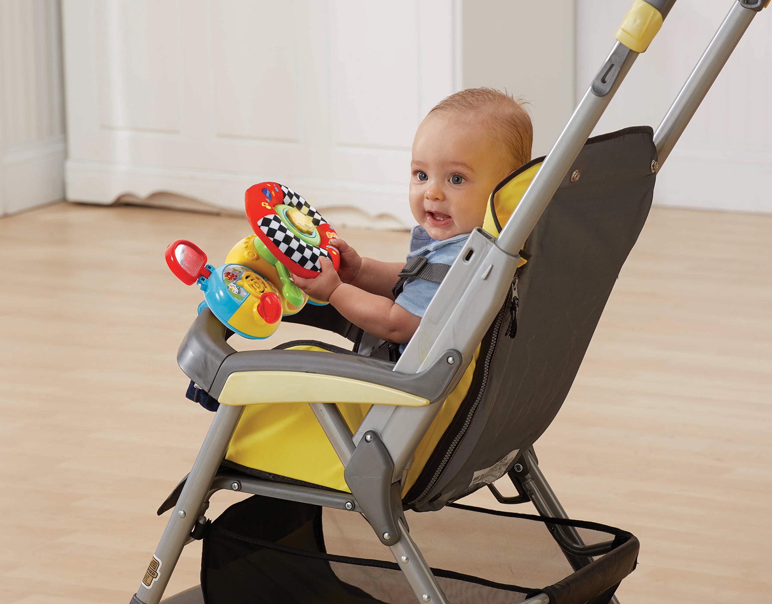 VTech Stroller Steering Wheel Toy for Babies 6+ Months - Interactive Pushchair Activity Toy with Lights, Sounds & Learning Games - Perfect for Stroller, Car Seat & Playtime Fun (Spanish Version)