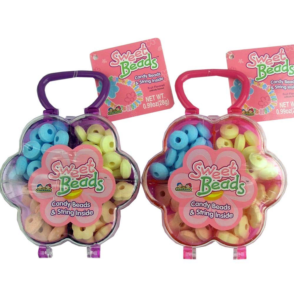 Sweet Beads Candy and String Kit for Kids - DIY Candy Jewelry Making Set with 12 Assorted Colors - Perfect for Birthday Parties, Arts & Crafts, and Creative Play