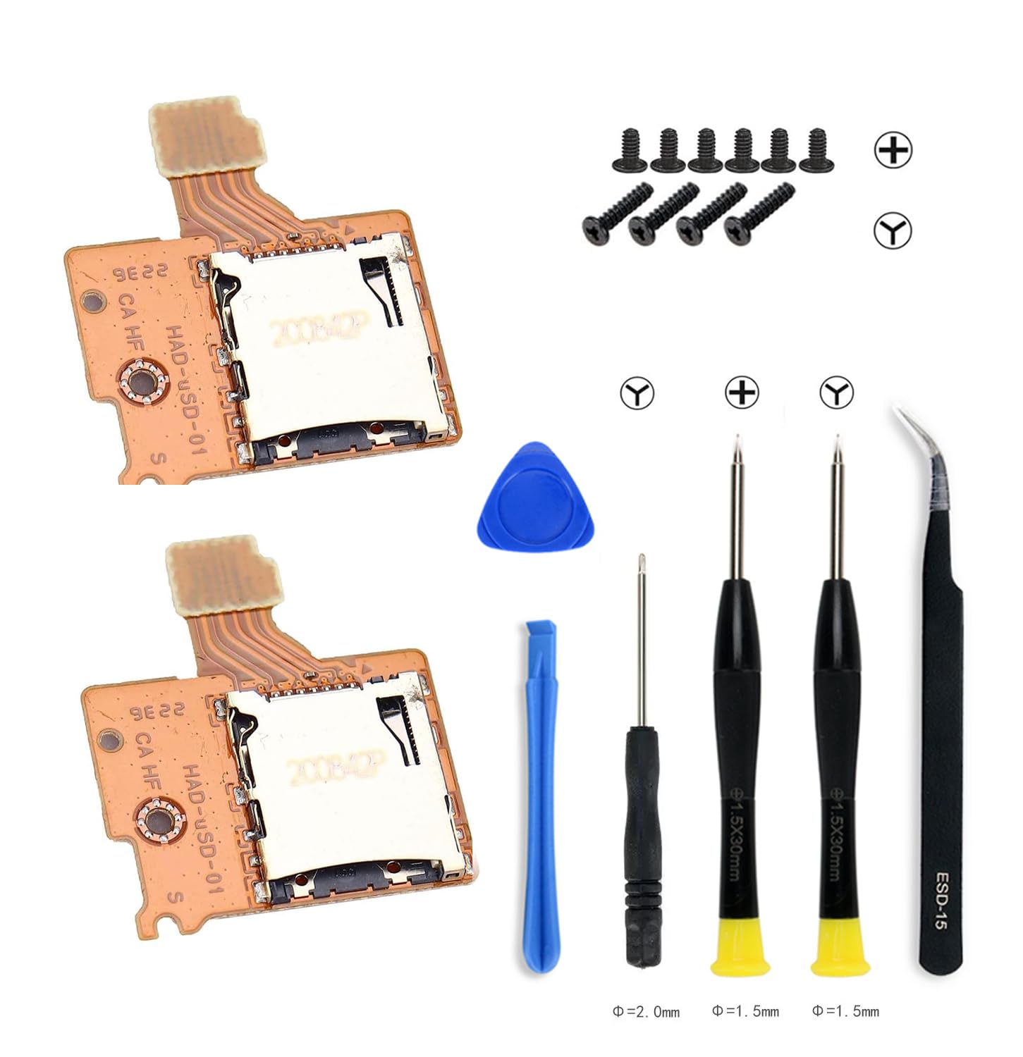 COMZPLIFE 2-Pack Micro SD Card Reader Replacement for Nintendo Switch - TF Memory Card Slot Socket Reader Board for NS Console Repair - Perfect for Gaming Accessories & Switch Console Maintenance
