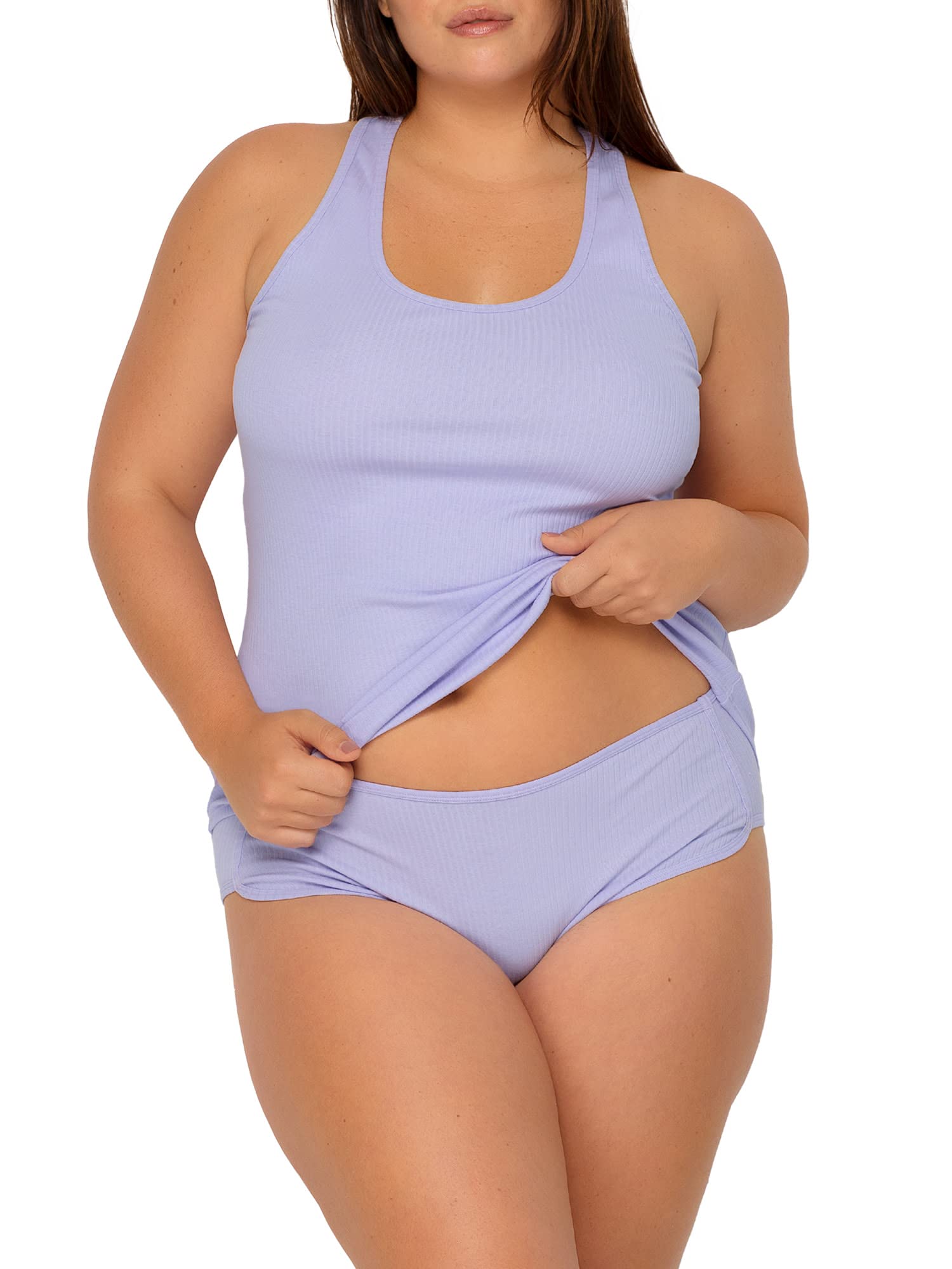 Smart & Sexy Women's Cloud Cotton Comfort Collection Tank Top & Boy Short Sleep Set - Ultra Soft Pajama Set for Lounge, Sleep & Relaxation